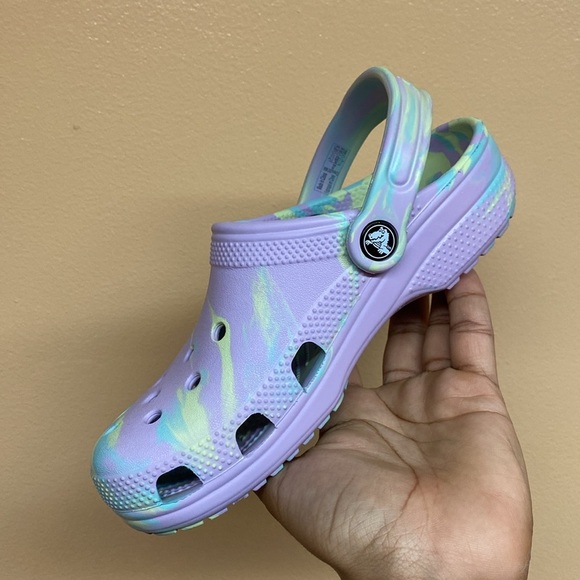 Crocs Classic Marbled Clog “Purple Blue Yellow” - Picture 10 of 16